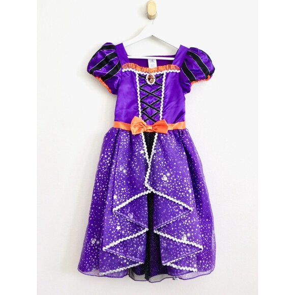 NEW! Minnie Mouse Disney Witch Halloween Dress Cosplay Costume Purple SZ 9-10 Y - Picture 3 of 10